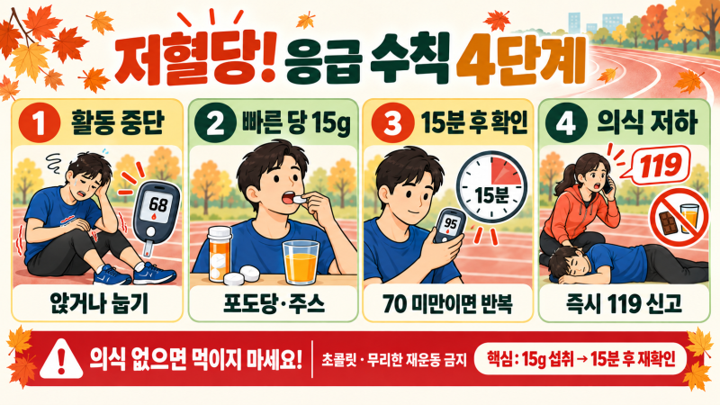 "갑자기 손이 떨리고 식은땀이?" 저혈당 쇼크 생존 응급 수칙 4가지!!