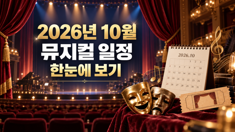 2026년 10월 뮤지컬 일정 총정리｜서울·인천·광주·부산·대구 전국 공연 추천