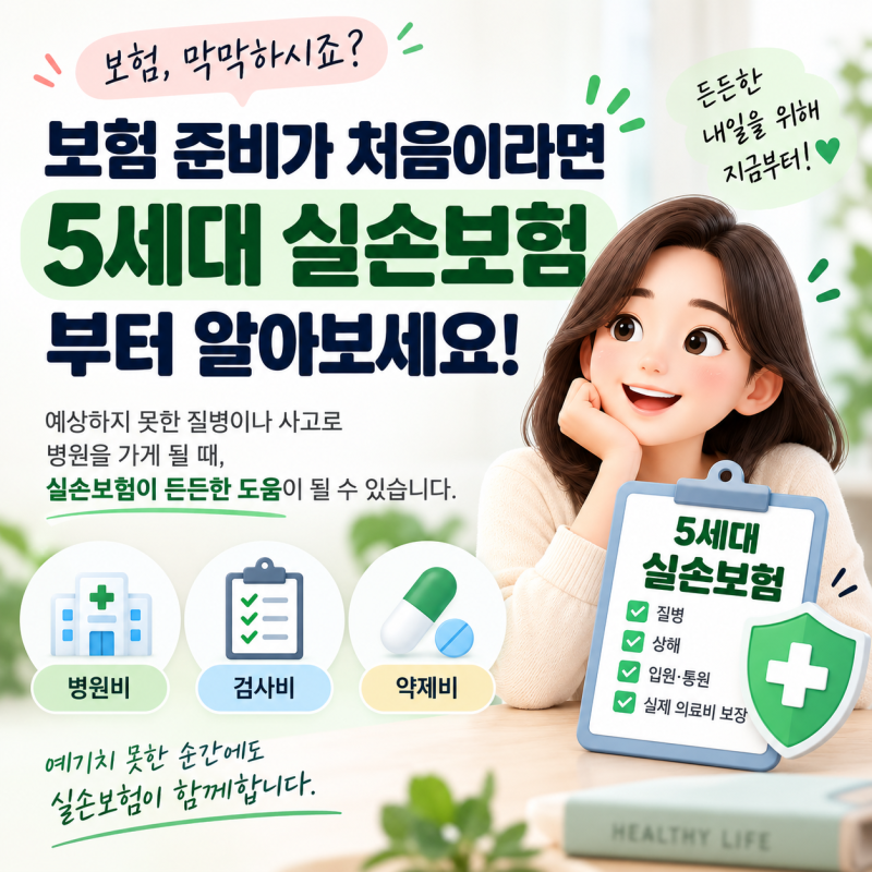 50대 보험 준비가 처음이라면 5세대 실손보험부터 알아보세요