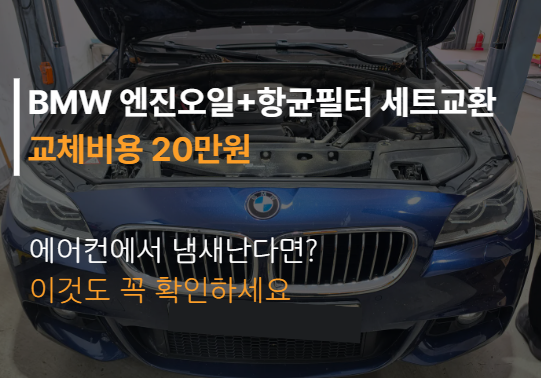 BMW 520D G30 엔진오일 교환비용 15만원 ㅣ 항균필터도 같이 봐야 하는 이유