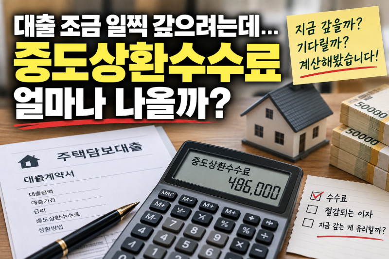 대출 조금 일찍 갚으려는데… 중도상환수수료 얼마나 나올까? 직접 계산해봤습니다