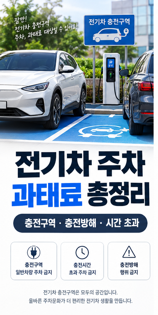 전기차 주차 과태료 총정리｜충전구역 불법주차·충전방해·시간 초과 과태료 얼마일까?