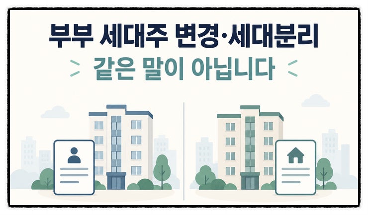 부부 세대주변경 세대분리 차이 방법
