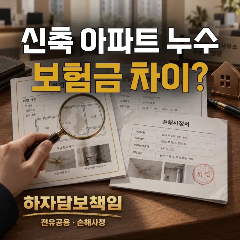 아파트 누수 배상책임보험 보상, 신축이라도 전용배관 사용상 하자로 판정되면 보험금이 정....
