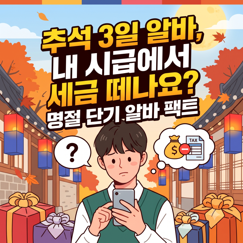 "추석 3일 알바도 세금 떼나요?" 명절 단기 일용직 4대보험 및 세금 정리