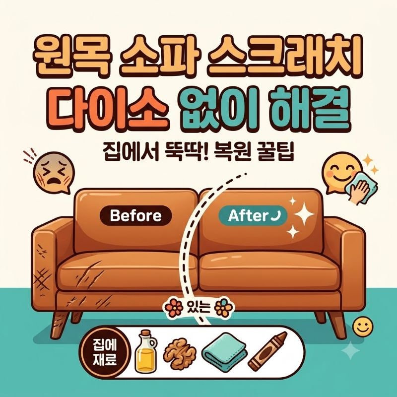 원목 가구 가죽 소파 스크래치 다이소 없이 집에서 없애는 법
