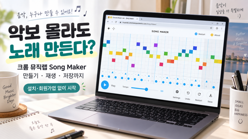 크롬 뮤직랩 사용법｜송메이커로 노래 만들기·저장하는 방법