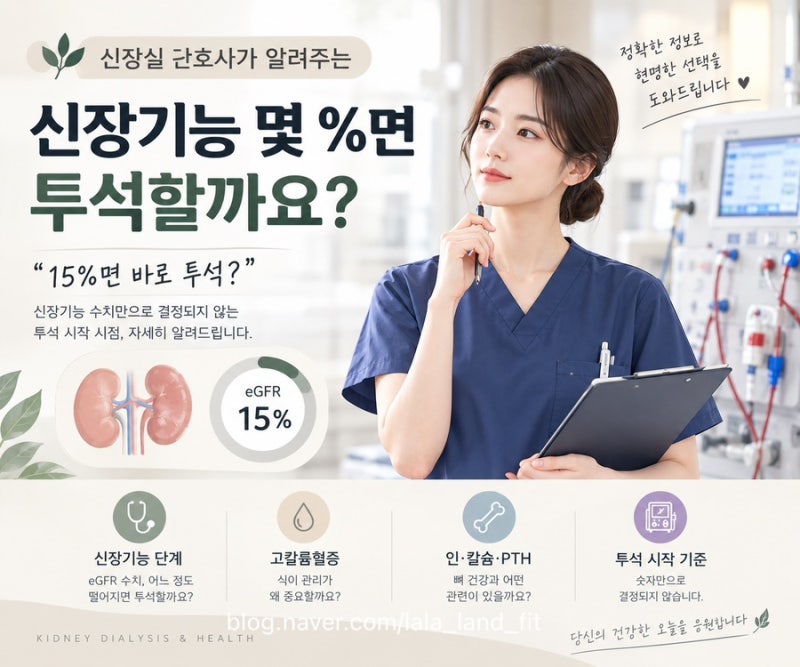 신장실 간호사가 알려주는 신장기능이 몇 %가 되면 투석을 시작할까요?