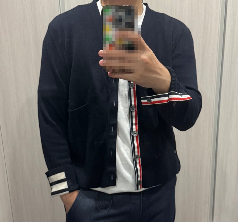 톰브라운 4바 스트라이프 메리노 울 가디건 네이비 SIZE 3 리뷰 Thom Browne 4-Bar Merino Wool Cardigan / ....