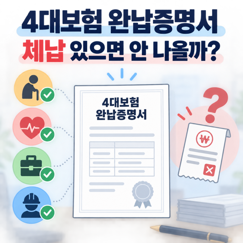 4대보험 완납증명서 발급, 어디서 받을까? 체납이 있으면 안 나올까?