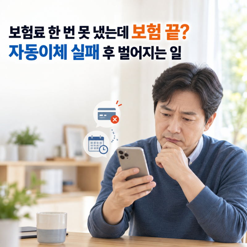 보험료 한 번 못 냈는데 보험 끝? 자동이체 실패 후 벌어지는 일