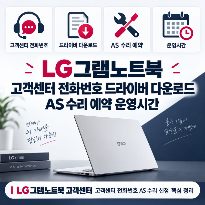 LG그램노트북 고객센터 전화번호랑 드라이버 다운로드 어디서 하는지 알려줄게