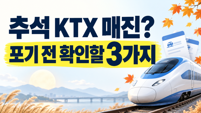 추석 KTX 입석 예매, 매진이라고 포기하기 전 확인할 3가지