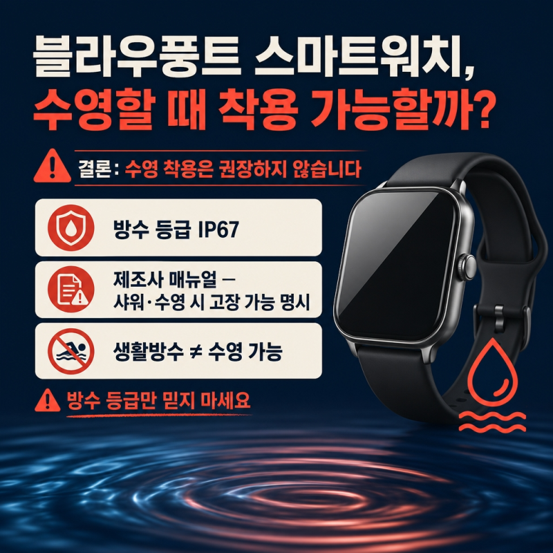 블라우풍트 스마트워치 수영할 때 착용 가능할까, 방수 등급 확인