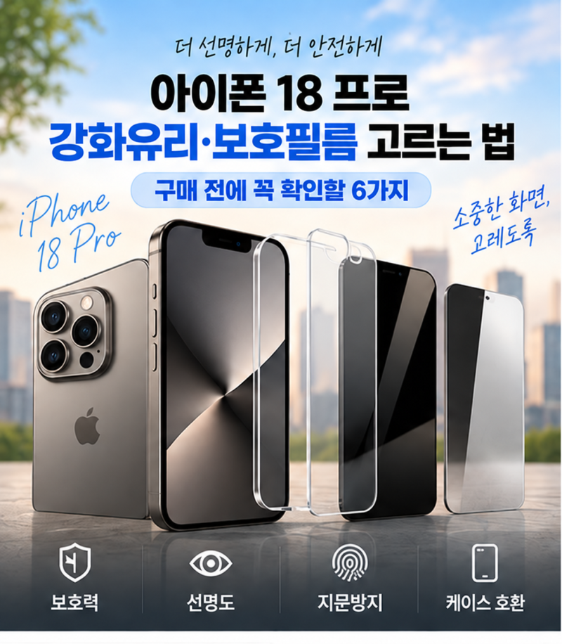 아이폰 18 프로 강화유리·보호필름 고르는 법｜사기 전에 꼭 확인할 6가지