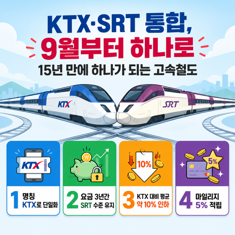 KTX·SRT 통합 | 9월부터 달라지는 것들 총정리