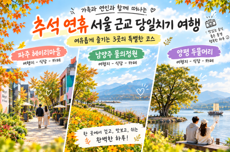 추석 연휴 서울 근교 당일치기 여행 (코스 3곳 추천)