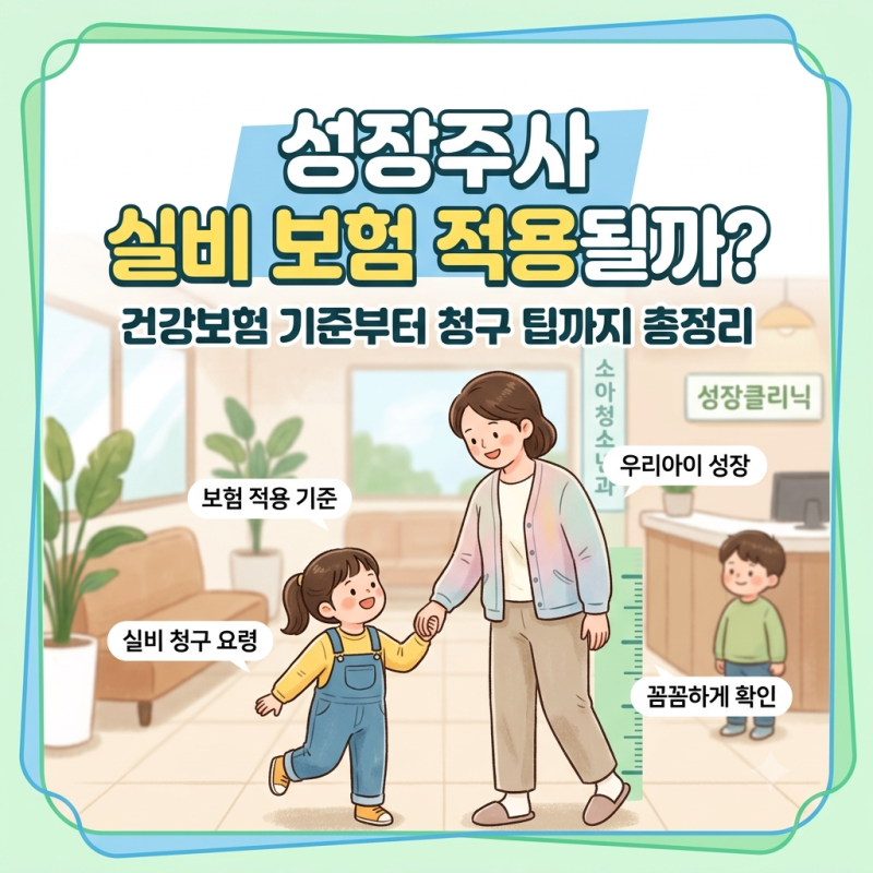 성장주사 실비 보험 적용될까? 건강보험 기준부터 청구 팁까지 총정리
