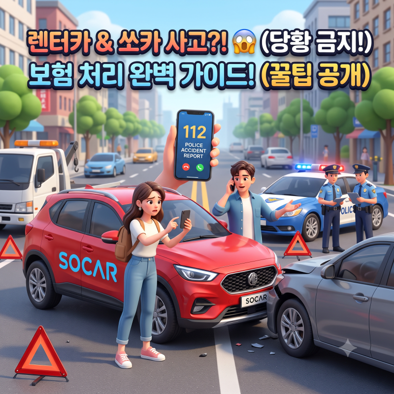 렌터카 및 쏘카 교통사고 발생 시 완벽 대처법과 보험 처리 가이드