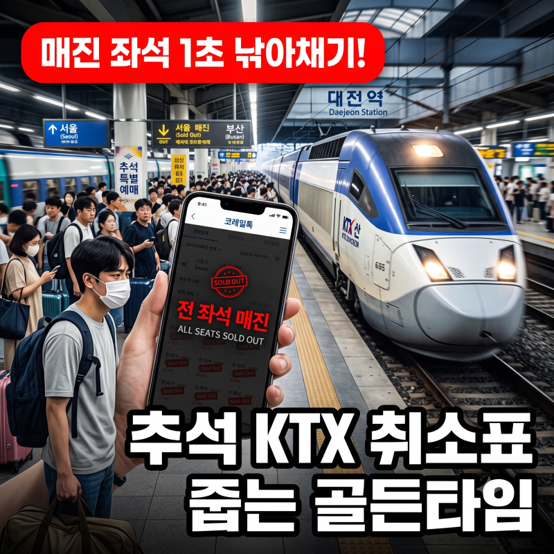추석 KTX 취소표 풀리는 시간 매크로 없이 예매 줍기 골든타임 3가지 코레일톡 꿀팁 총정리