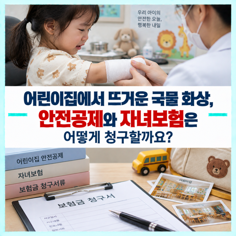 어린이집에서 뜨거운 국물 화상, 안전공제와 자녀보험은 어떻게 청구할까요?
