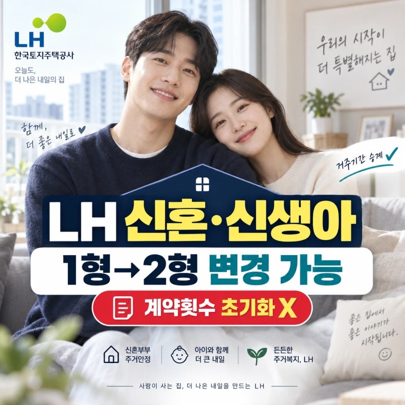 LH 신혼·신생아 전세임대 1형에서 2형 변경 가능할까?｜계약 횟수·거주기간 초기화 여부