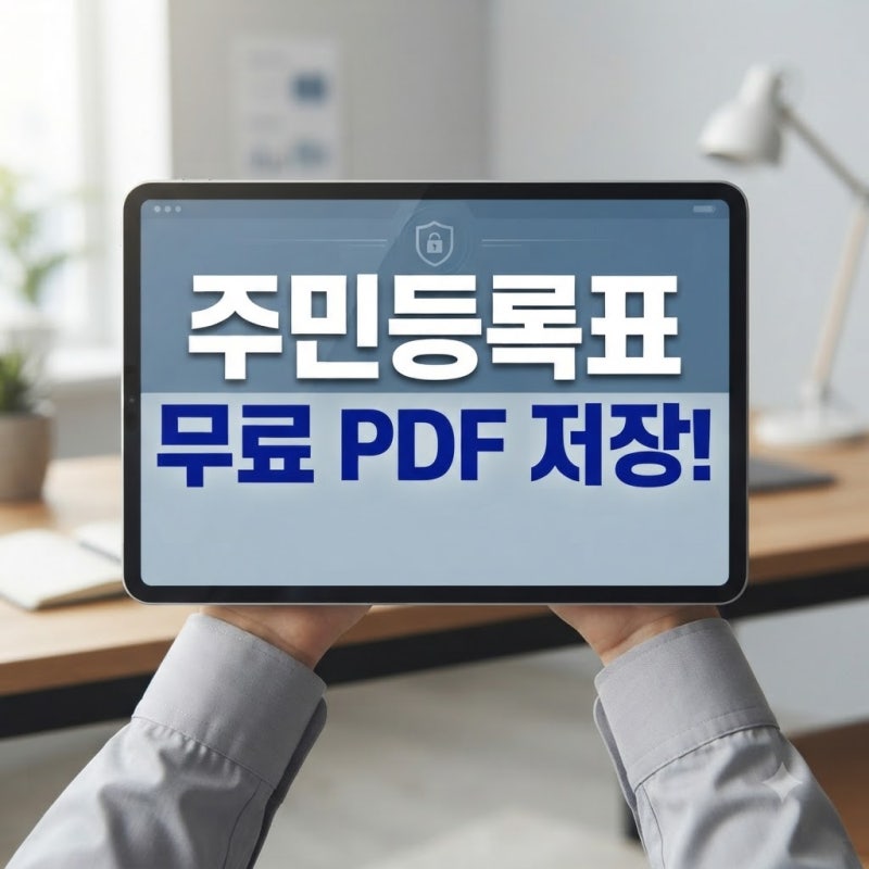 정부24 주민등록등본 인터넷 발급 수수료 무료 신청 및 PDF 저장 방법