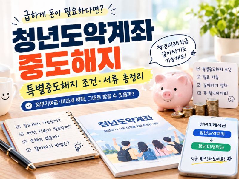 청년도약계좌 중도해지, 무조건 손해일까? 특별중도해지 조건·서류 총정리