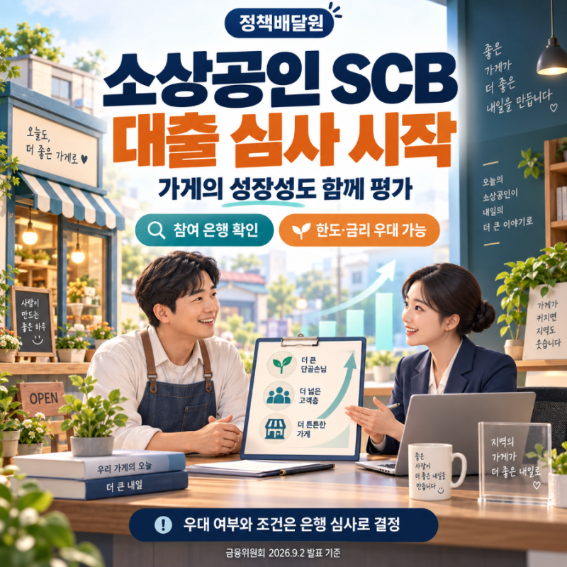 소상공인 SCB 대출 심사 시작｜참여 은행·금리 우대·10월 사잇돌대출 확인사항