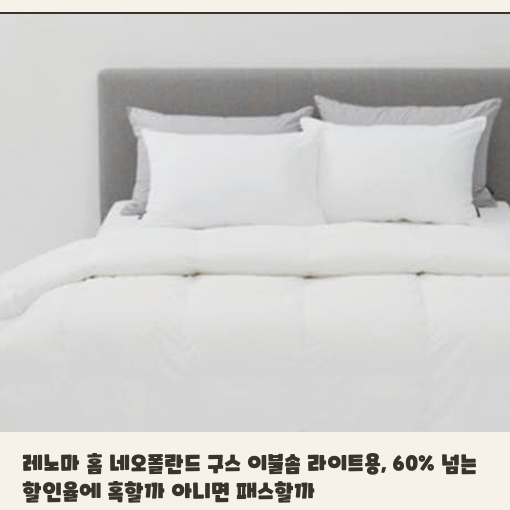 레노마 홈 네오폴란드 구스 라이트 이불솜, 사계절용으로 적합할까