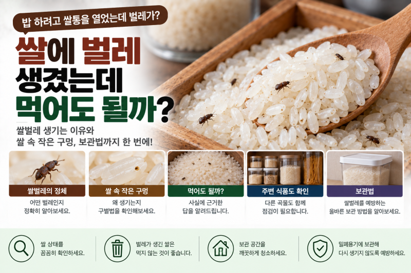 쌀에 벌레 생겼는데 먹어도 될까? 쌀벌레 생기는 이유와 쌀 속 작은 구멍, 보관법