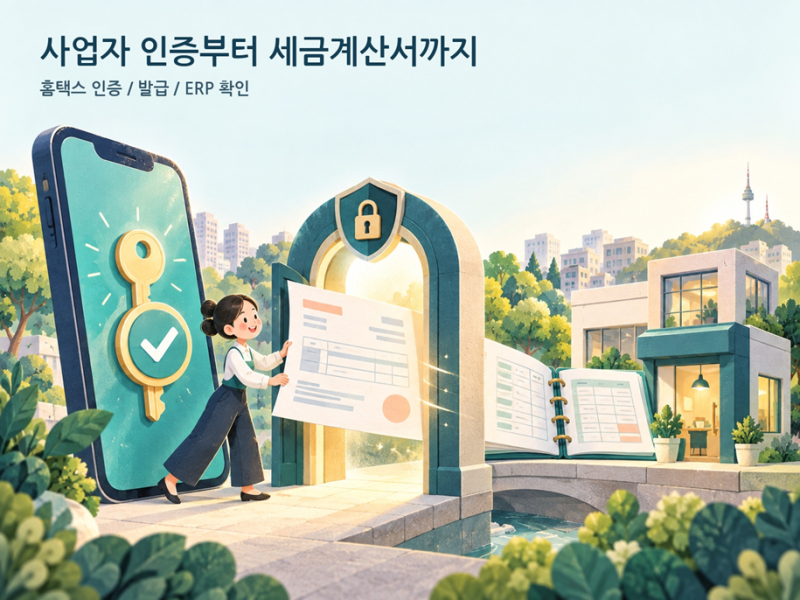 홈택스 사업자용 간편인증: 전자세금계산서 발급과 ERP 확인 방법