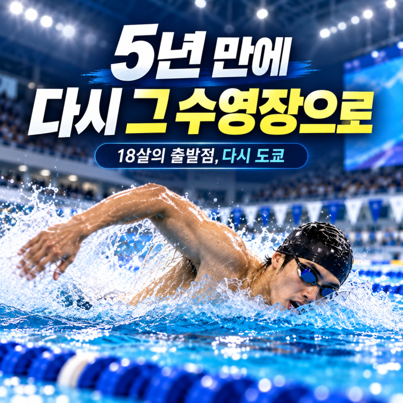 “18살 때 신기록 쓴 그 수영장…” 5년 뒤 아시안게임 2연패하러 돌아가는 수영선수