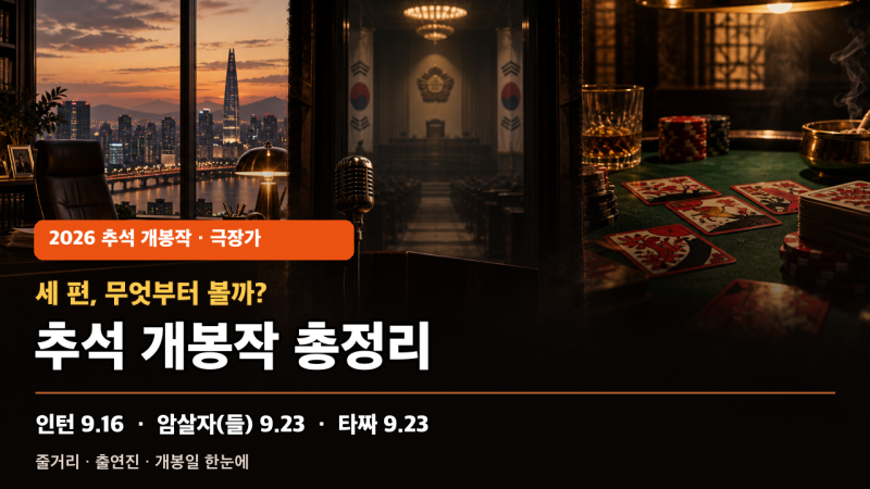 [2026 추석] 극장가 개봉작 총정리｜9월 16일 인턴·9월 23일 3편 동시·오디세이 1042만