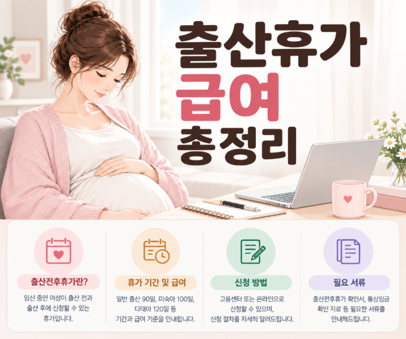 출산휴가 급여 얼마일까? 출산휴가 기간, 급여 신청 방법, 신청 시기, 필요서류 총정리! (고용....