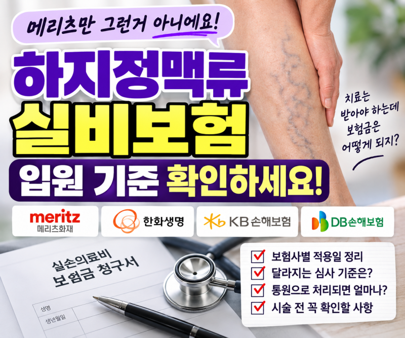 하지정맥류 실비보험 기준 변경, 메리츠만? 보험사별 적용일과 입원 인정 기준 정리