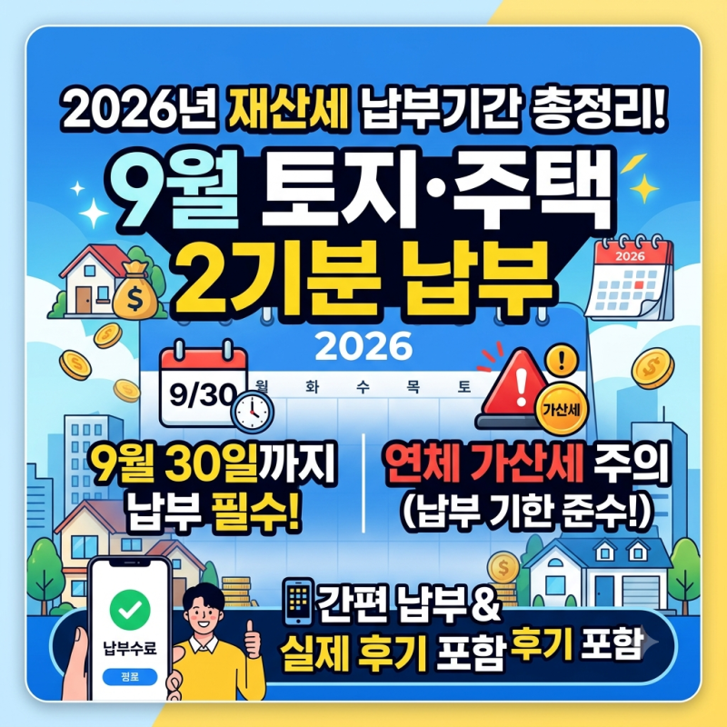 2026년 재산세 납부기간 총정리! 9월 토지·주택 2기분 연체 가산세, 실제 납부 후기(피싱 예방....