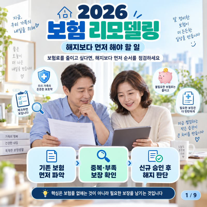 2026 보험 리모델링｜해지보다 먼저 해야 할 일