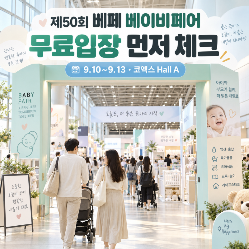 제50회 베페 베이비페어 코엑스 부스배치도·무료입장, 9월 13일까지 가기 전 체크