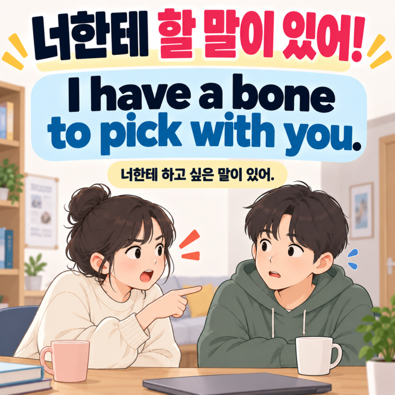 "너한테 따질 게 있어" 영어로 Fight? I have a bone to pick with you 뜻과 뉘앙스
