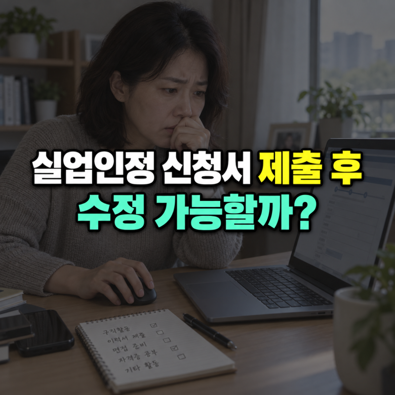 실업급여 신청서 제출 후 수정 가능할까? 구직활동 잘못 넣었을 때 인정일 전 확인