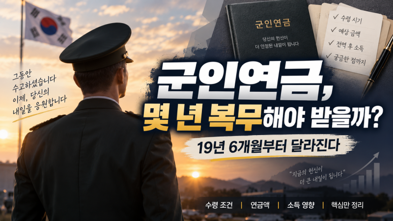 군인연금, 언제부터 받을까? 복무기간부터 전역 후 소득까지 쉽게 정리