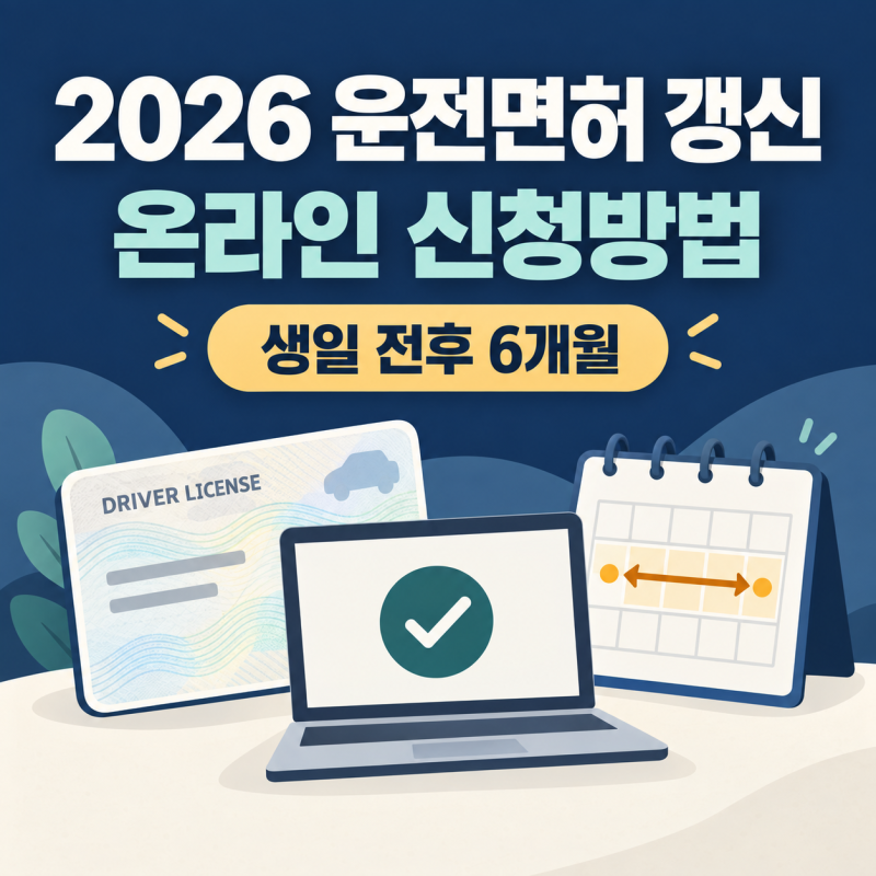 2026 운전면허 갱신 온라인 신청방법, 생일 전후 6개월 확인하세요