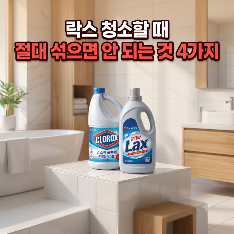 락스 청소할 때 절대 섞으면 안 되는 것 4가지