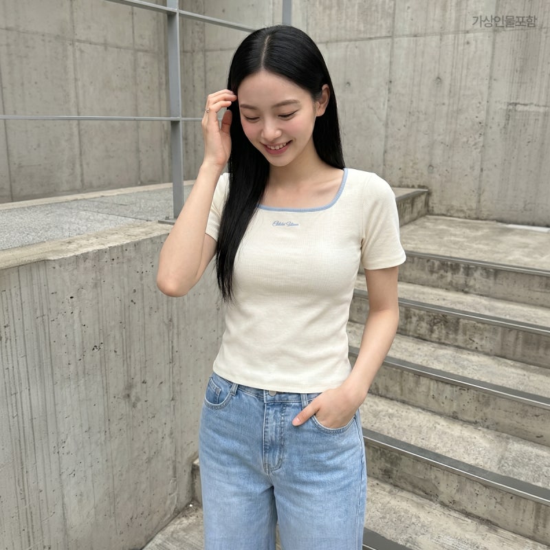 로엠 올데이 스퀘어넥 골지 티셔츠 RMHWG24R11 솔직 사용기