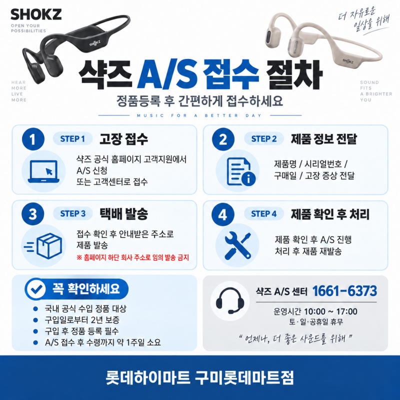 샥즈 이어폰 고장났다면? A/S 접수 절차와 보증기간 총정리