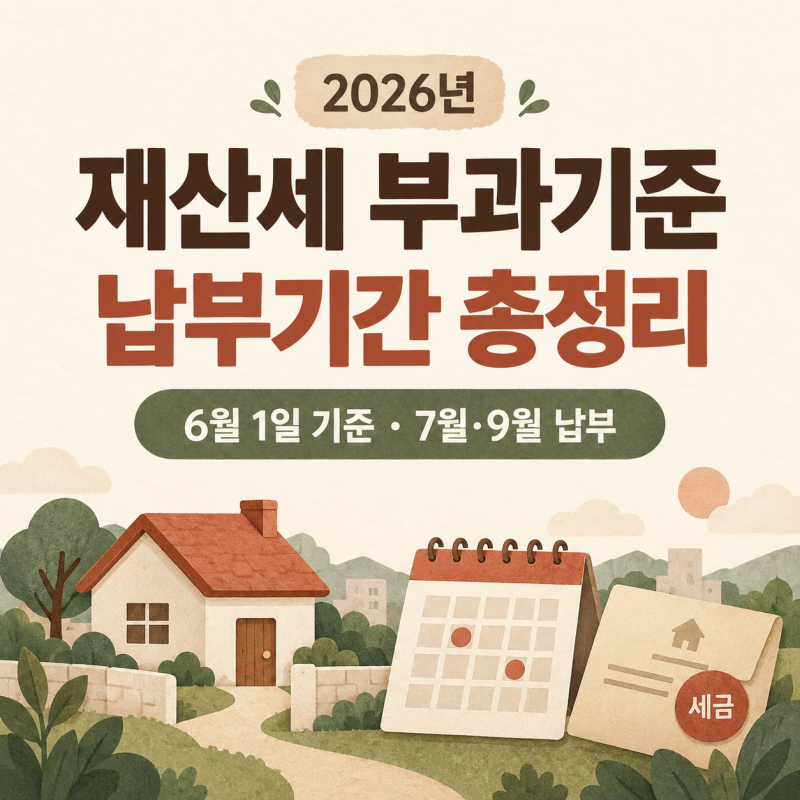 2026 재산세 부과기준과 납부기간｜6월 1일 기준, 7월·9월 납부 총정리