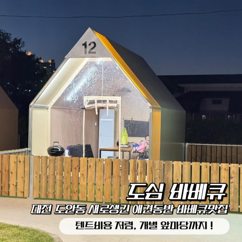 대전 도안동 도심 애견동반 가능한 개별마당 야외 바베큐 내돈내산