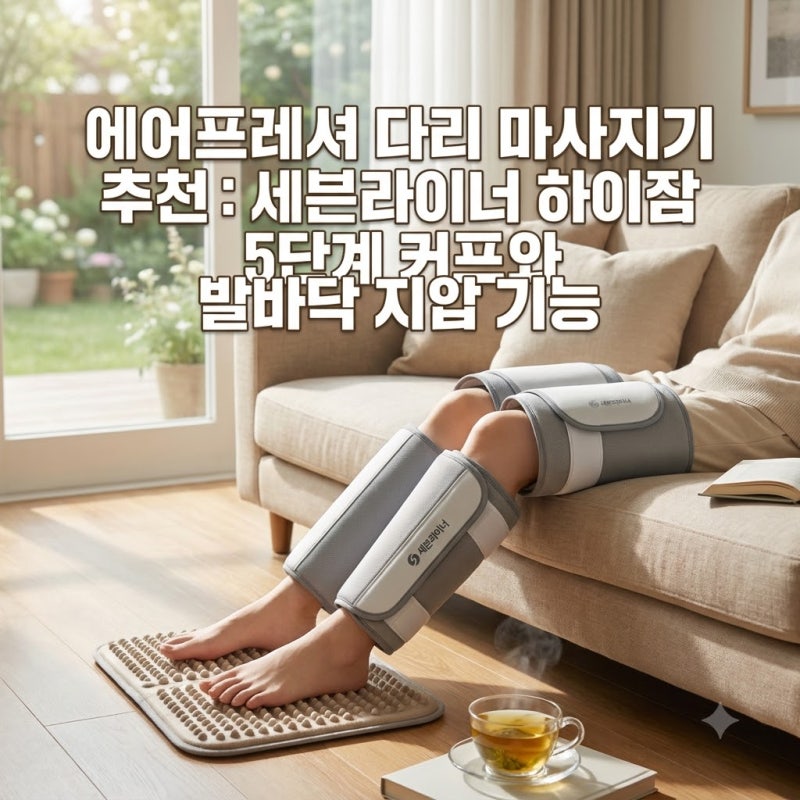 공기압 다리 마사지기 추천 세븐라이너 하이잼 5단 커프와 발바닥 지압 기능
