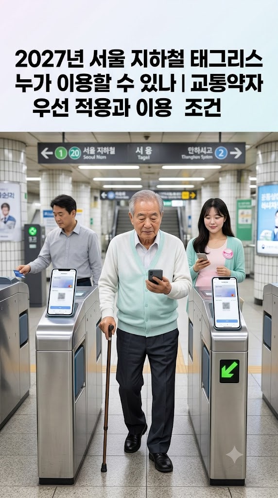 2027년 서울 지하철 태그리스 누가 이용할 수 있나｜교통약자 우선 적용과 이용 조건